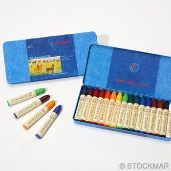 Stockmar Stick Wax Crayons - 16 colours in metal case