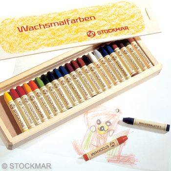 Stockmar Wax stick Crayons - 24 colours in wooden box