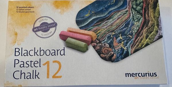 Mercurius Art Makes Sense Blackboard Pastel Chalk 12 assorted colours