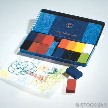Stockmar Wax Blocks - 16 colours in metal case