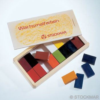 Stockmar Wax Blocks - 16 colours in Wooden Box