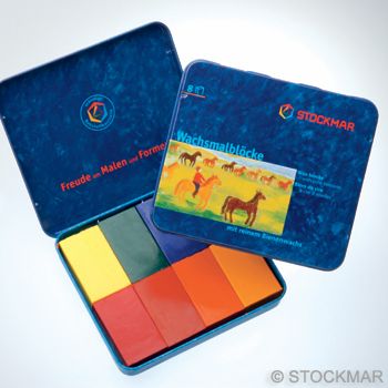 Stockmar Wax Blocks - 8 colours Waldorf assortmentin tin