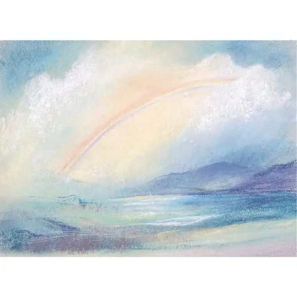 Landscape with Rainbow Postcard by Marjan van Zeyl