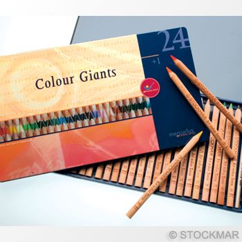 Stockmar Colour Giants - Hexogonal shape 24 colours + 1 graphite pencil in tin case