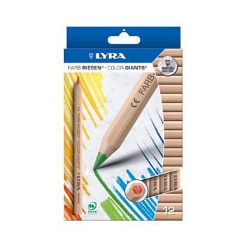 LYRA Lyra Color-Giants Colored Pencils, Unlacquered, 6.25