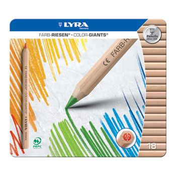 Lyra Color Giants -hexogonal shape- unlacquered - 18 colours in a tin box