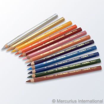 Lyra Color Giant Colored Pencils, 6.25mm, Lacquered, 12 Colors