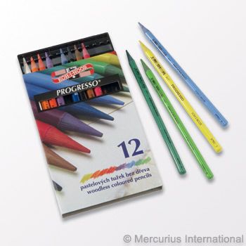 Progresso Woodless Coloured Pencils - 12 colours