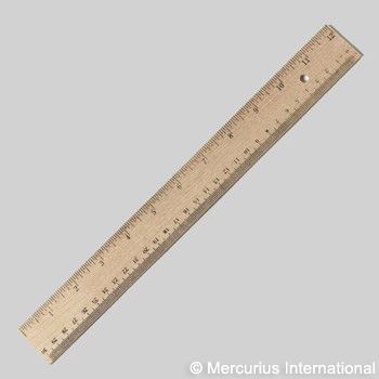 Wooden Ruler 30cm / 12 inch cm/inch scale