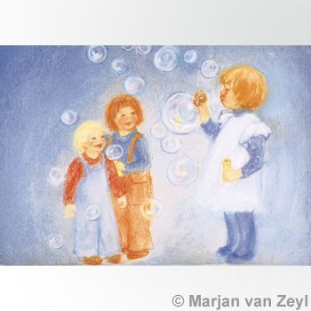 Blowing Bubbles Postcard 1 piece