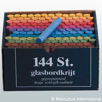 Blackboard chalk - 12 colours assorted - 144 pieces