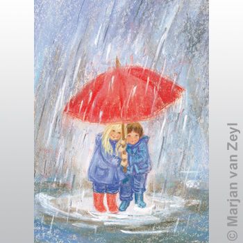 Under Mother's Umbrella postcard