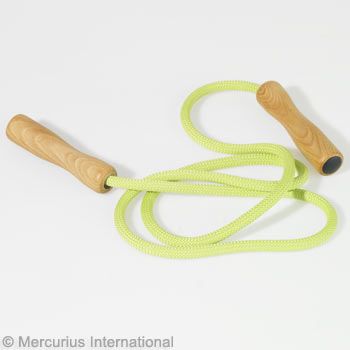 Skipping rope with wooden handles