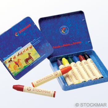 Stockmar Wax Crayons - 8 colours standard assortment in tin