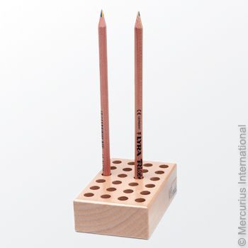Wooden holder to fit 24 regular pencils