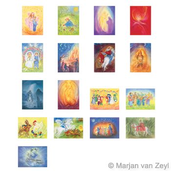 Assortment Seasons and Seasonal Festivals I - 17 Postcards - by Marjan van Zeyl