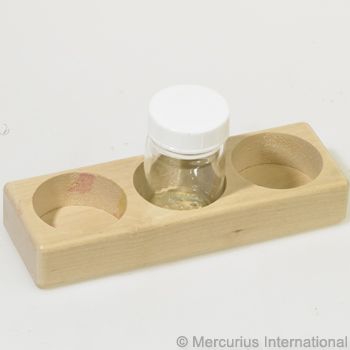 Wooden holder for 3 glass paint jars 50ml