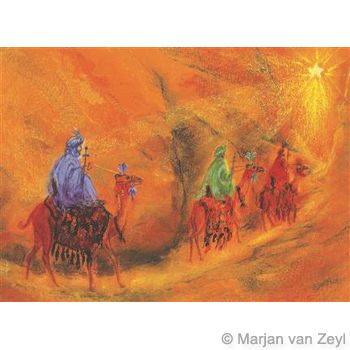 Wise Men followed the star - by Marjan van Zeyl 1 piece postcard