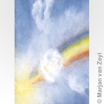 Child on a Rainbow 1 postcard with envelope