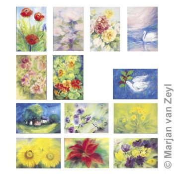 Assortment Flower - 13 Postcards - by Marjan van Zeyl