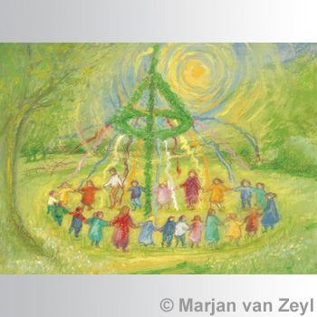 Postcards M. v. Zeyl - Maypole Dance 1 card