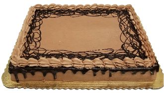 Chocolate Cake with Fudge Border (1/2 sheet)