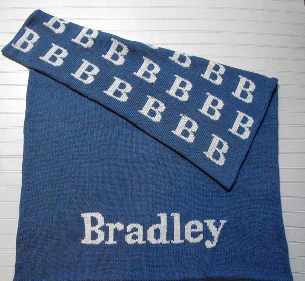 LETTERS BLANKET WITH NAME Devon Knitwear