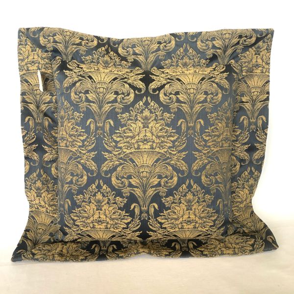 Blue and Gold Damask pillow