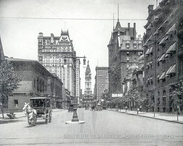 Broad Street From Spruce 1911 | Collectible Art & Frames