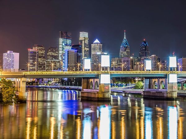 Philadelphia S Photograph Of Skyline With South Street Bridge 30 Collectible Art Frames