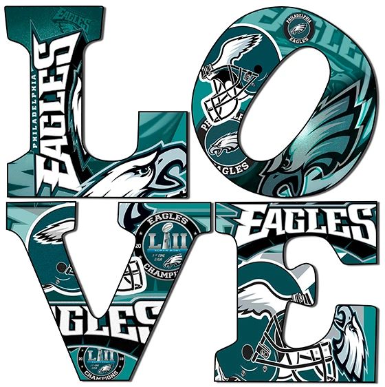 Philadelphia Eagles Love 12x12 Canvas Art 