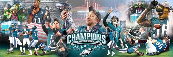 Philadelphia Eagles Super Bowls collage (12x36) Canvas Art.