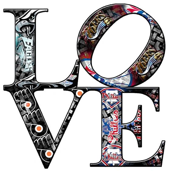 Love Philly Teams Canvas | Philadelphia Sports Teams Love Sign White Wall  Canvas