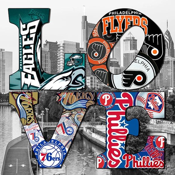 Philadelphia sports Love Teams 5,CanvasArt