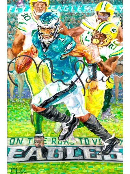Philadelphia Eagles Lithograph print of Jalen Hurts 2021