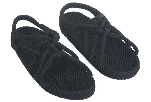 Selskab temperatur ribben Black Rope Sandal | Dave's Discount Rope Sandals