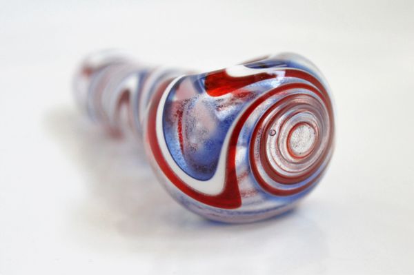 The Patriot glow in the dark glass pipe