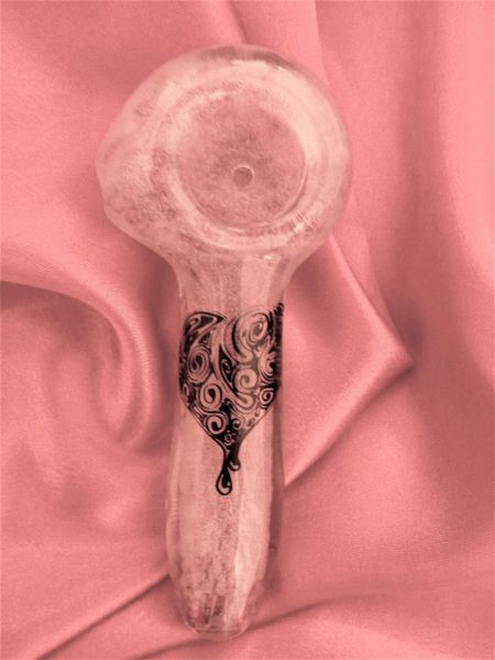 Melting Heart Glowprint Pink Glass Pipe * Limited Edition