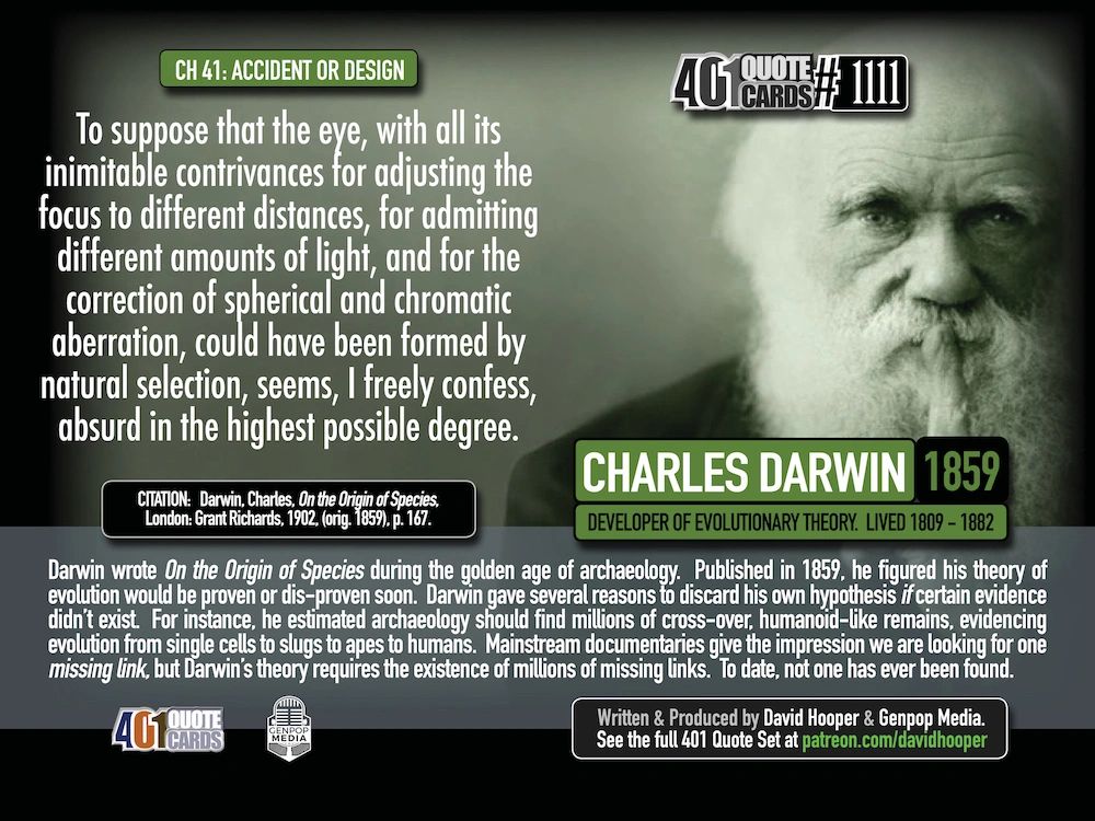 To suppose that the yes, with all its ... constructions.  Charles Darwin quote.  1859.  401 Quotes.