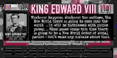 King Edward VIII quote promising a New World Order will happen in 1940 as seen in the 401 Quotes.