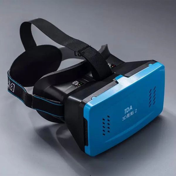 3D VR Headset, Virtual Reality 3D Video Glasses Head Mount with Comfortable Headband [Fit All Smartphone from 3.5 to 6 inches] for 3D Movies and Games (Blue)
