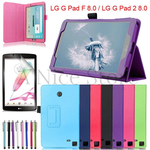 For Lg G Pad F 8.0"/ G Pad 2 8.0" Soft Leather Flip Case With Built In Kick Stand