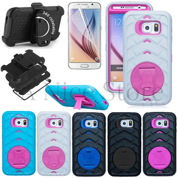 Hybrid Armor Hard Case Cover With Kickstand For Galaxy S6