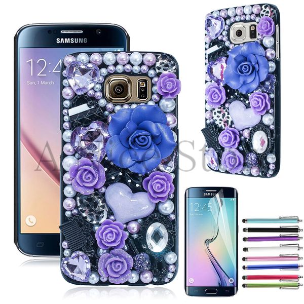 Samsung Galaxy S6 Edge Luxury 3D New Bling Handmade Flower Fairy Design Case
