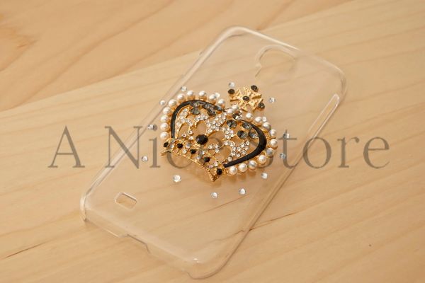 Samsung Galaxy S4 Diamond Bling Bling 3D Princess Crown Clear Case