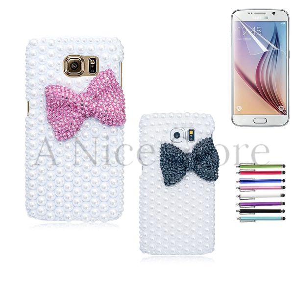 Samsung Galaxy S6 Luxury 3D New Bling Handmade Pearl Bowknot Case