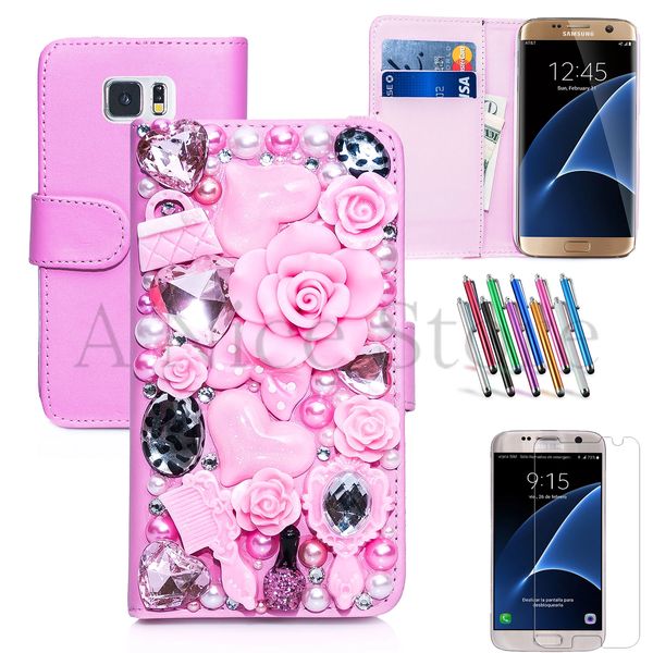 Samsung Galaxy S7 Luxury Magnetic Flip 3D Bling Handmade Fairy Tale Leather Flip Wallet Case