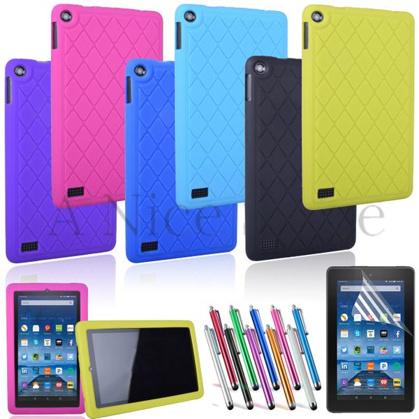 NEW Amazon Kindle Fire 7" [2015 edition] Soft Silicon Slip Resistant Back Cover