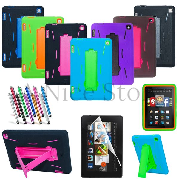 Amazon Kindle Fire HD 7 2014 Gen Hybrid Heavy Duty Kickstand Hard Soft Case Cover