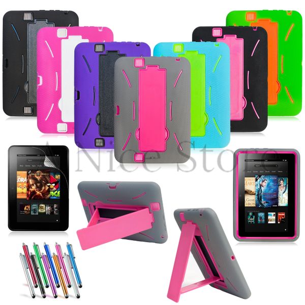 Amazon Kindle Fire HD 7 2012 Gen Hybrid Heavy Duty Kickstand Hard Soft Case Cover